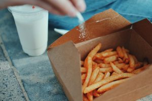 salt sprinkled on French fries