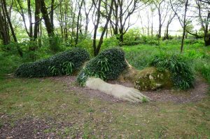 sleeping woman gardenscape